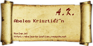 Abeles Krisztián névjegykártya